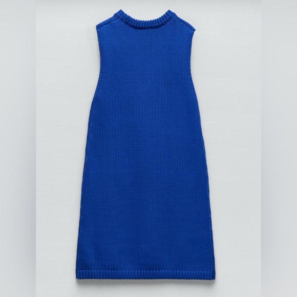 NWT Zara Blue Sleeveless Mini Dress - Picture 4 of 4